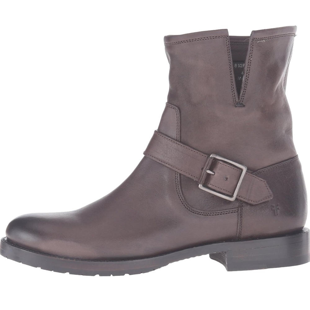 Frye Natalie Short Engineer Boot | Brown Leather - Picture 2 of 7